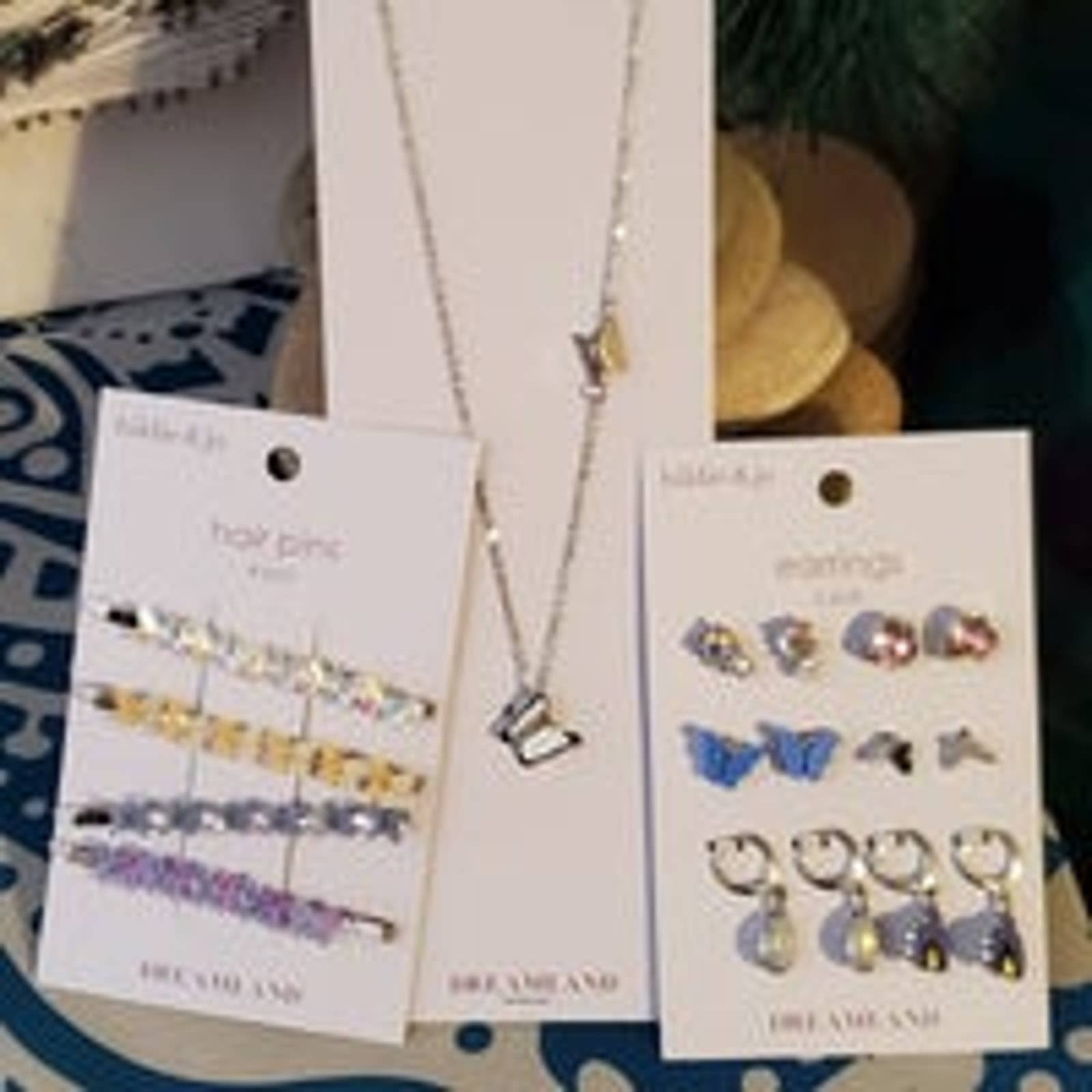 Lot Summer Spring Jewelry Butterfly Necklace Earrings Hair Clip Flowers Studs